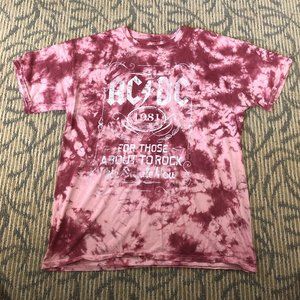 Red Tie Dye ACDC T-shirt